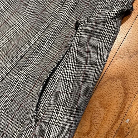 Lush Grey Plaid Wide Leg Overalls - Size S - Picture 3 of 4